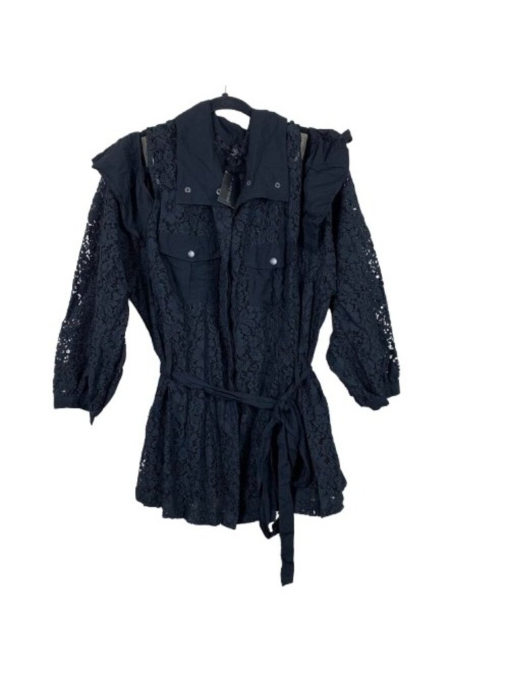 NWT Lane Bryant Black Lace Utility Jacket 4X Whimsigoth Gothcore Cold Shoulder